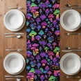 thumbnail image 6 of Purple Green Mushroom Table Runner - 70 Inch Long, Kitchen Dining Table Runner Dresser Scarves, Abstract Art Botanical Gradient Farmhouse Decor for Coffee Tables Wedding Party Banquet, 6 of 8