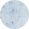 thumbnail image 1 of Ahgly Company Machine Washable Indoor Round Abstract Pastel Blue Area Rugs, 6' Round, 1 of 7