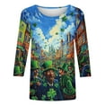 thumbnail image 5 of JTZGDY Womens St. Patrick's Day Green Shirts Cute Shamrock Pattern Print 3/4 Sleeve Crewneck Graphic T-Shirts Loose Oversized Dressy Casual Holiday Tunic Tees Blouses Green#29 XXXXXL, 5 of 5