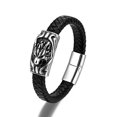 thumbnail image 3 of Pulsera de acero inoxidable para hombre, brazalete de cuero con cabeza de lobo y cabeza de serpiente, estilo Punk, moda europea y americana, 3 of 5