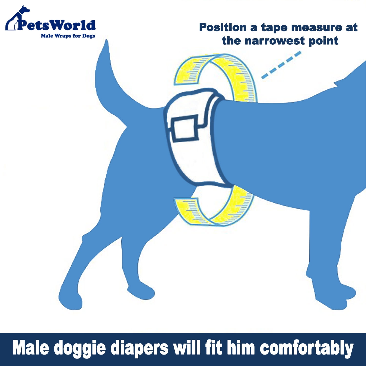 Disposable Dog Wraps for Male Dogs Premium Quality Adjustable Super Absorbent Diapers with Leak Proof Fit, Best Comfort Fit (S), 48