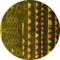 thumbnail image 1 of Ahgly Company Indoor Round Solid Yellow Modern Area Rugs, 3' Round, 1 of 4