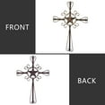 EBEI 18" Metal Cross Wall Decor Vintage Rustic Cross Western Home Wall Decor Dark Brown Retro