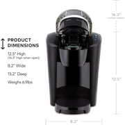 Keurig K-Compact Single-Serve K-Cup Pod Coffee Maker, with 3 Brew Sizes, Smart Start Feature, 36oz Removable Reservoir, Black
