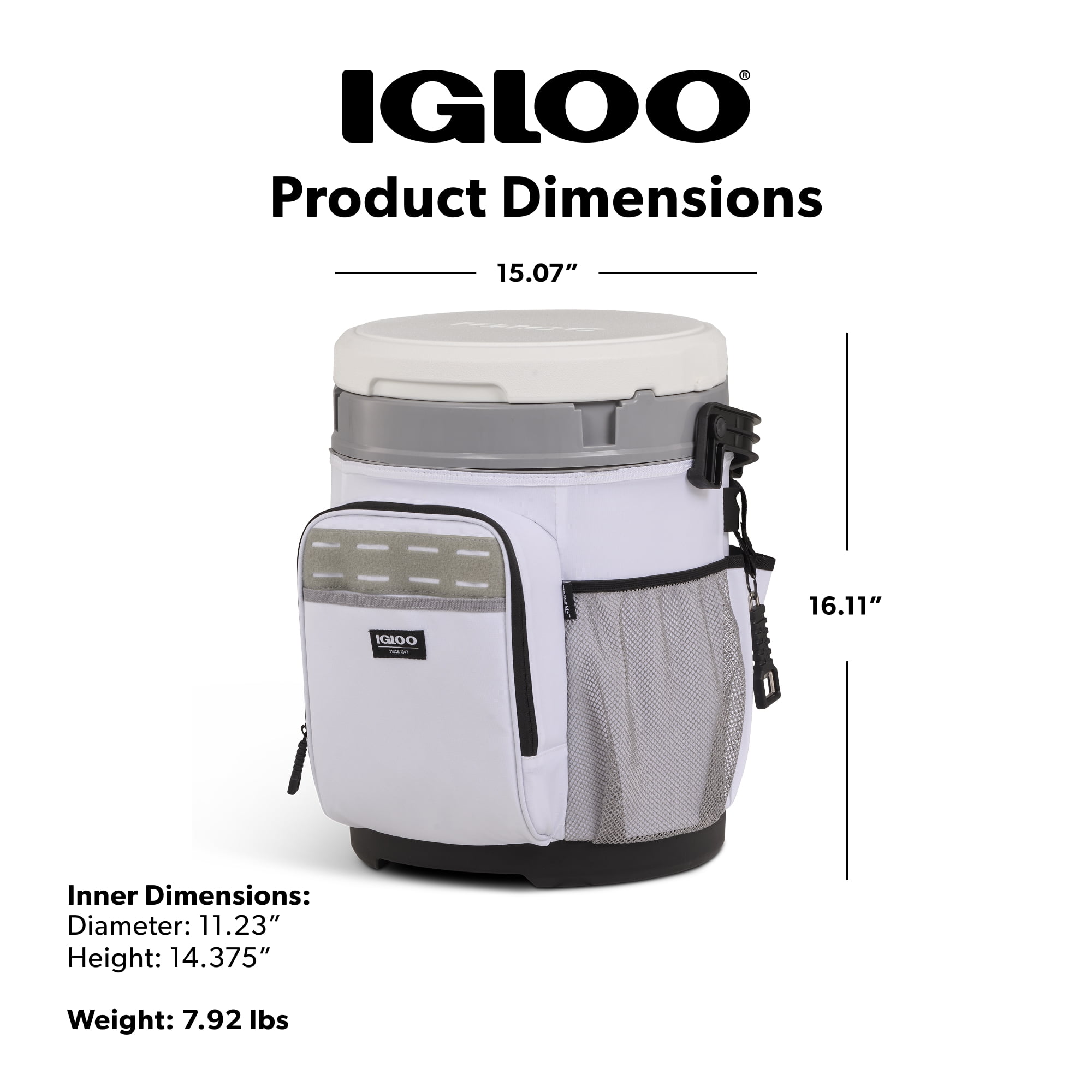 Igloo 20 QT Marine Cooler Bucket and Seat, White