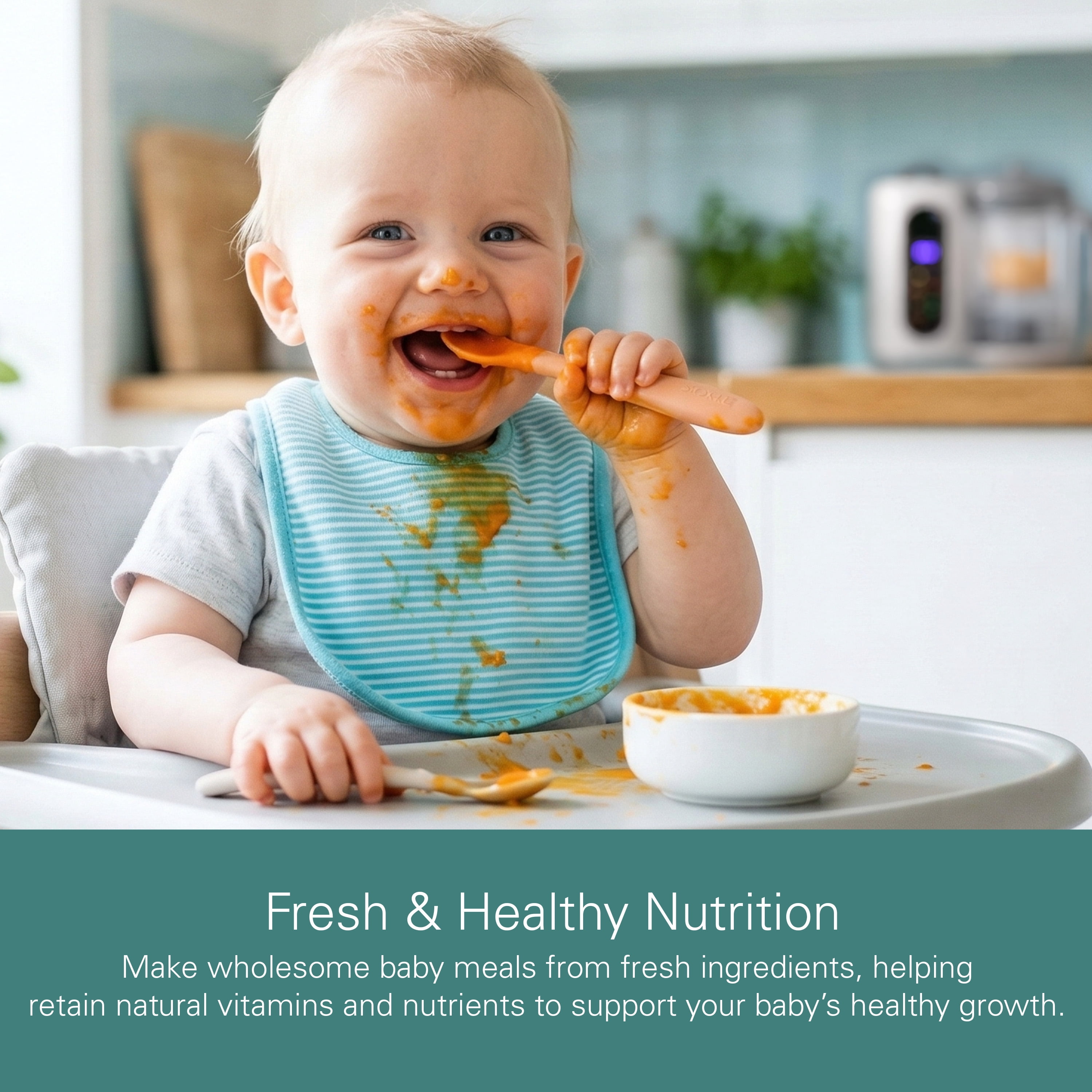 Sperric 4-in-1 Automatic Corded Electric Baby Food Processor, Compact Baby Food Steamer and Blender for Healthy Homemade Meals