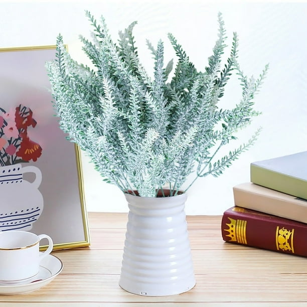 Decoración del hogar, decoración de habitaciones, decoración de paredes, lavandas flocadas, decoración artificial del hogar, plantas artificiales flocadas, ramos de flores artificiales, flores falsas,