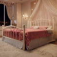 thumbnail image 2 of Einfach Full Bed Frame, Metal Platform Bed with Heart-Shaped Headboard and Footboard, 12.6'' Under-Bed Storage Space, No Box Spring Needed, Cream White, 2 of 11