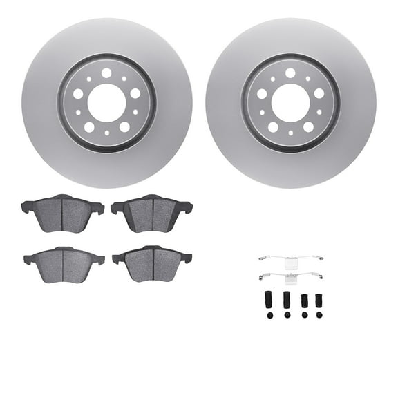 Dynamic Friction Company Front Geospec Brake Rotors with 5000 Euro Ceramic Brake Pads includes Hardware 4612-27023