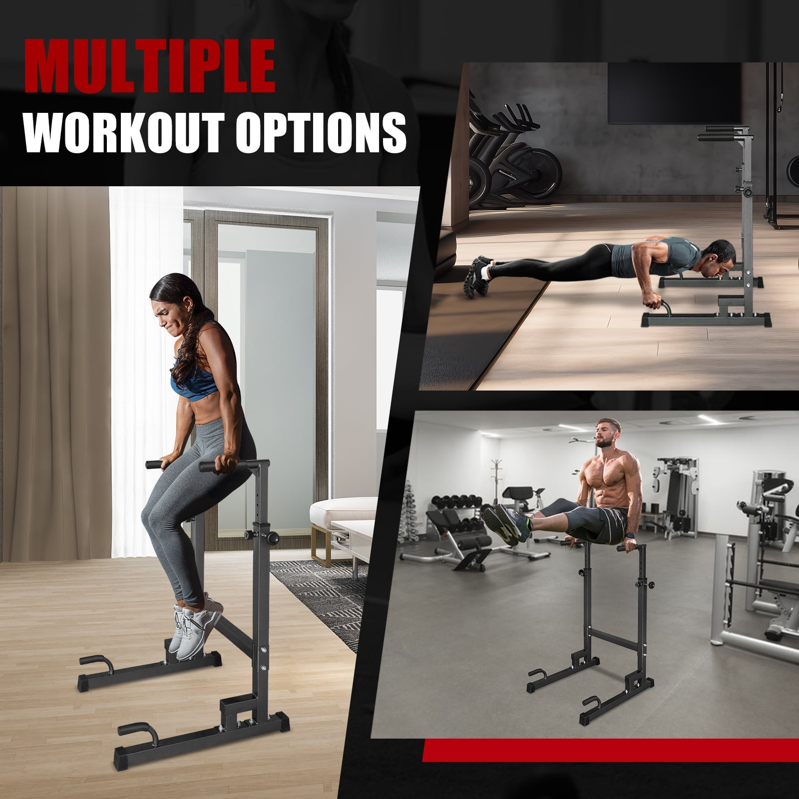 Ambifirner Pull Up Bar Station, Foldable Power Tower Dip Bar for Pull-up Push-up Home Gym Strength Training Workout Equipment