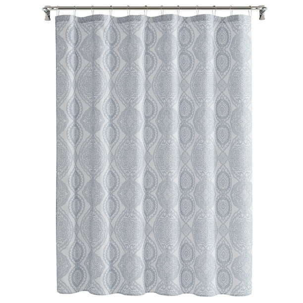 My Texas House Channing Grey Damask, Canvas Shower Curtain Uk