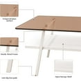 thumbnail image 6 of BJSN Glass Coffee Table for Living Room Small Gold Mid Century Coffee Table for Living Room with Wood Shelves (Black Frame, Transparent Glass   Brown Wood),Brown Glass   White Wood, 6 of 10