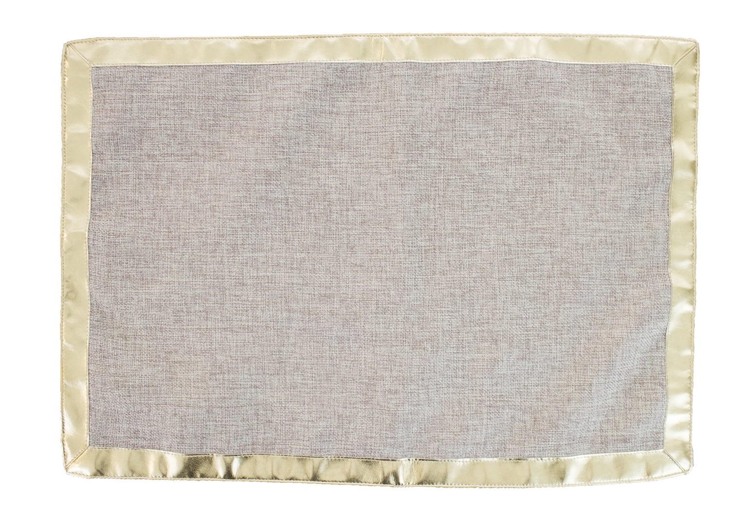 Holiday Unique Plain Design with Gold Border Table Placemat - Set of 4 (Gold Border 13"x19" Placemat-Set of 4)