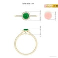 thumbnail image 4 of Angara Natural 0.45 Ct. Emerald with Diamond Halo Ring in 14K Yellow Gold for Women (Ring Size: 11.5), 4 of 9