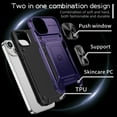 thumbnail image 5 of TECH CIRCLE Case for iPhone 13 Back Cover with Magnetic Kickstand + Metal Ring Holder + Camera Cover, Shockproof Hybrid PC+TPU Covers [360° Rotating Bracket] [Corner Protection] - Purple, 5 of 8
