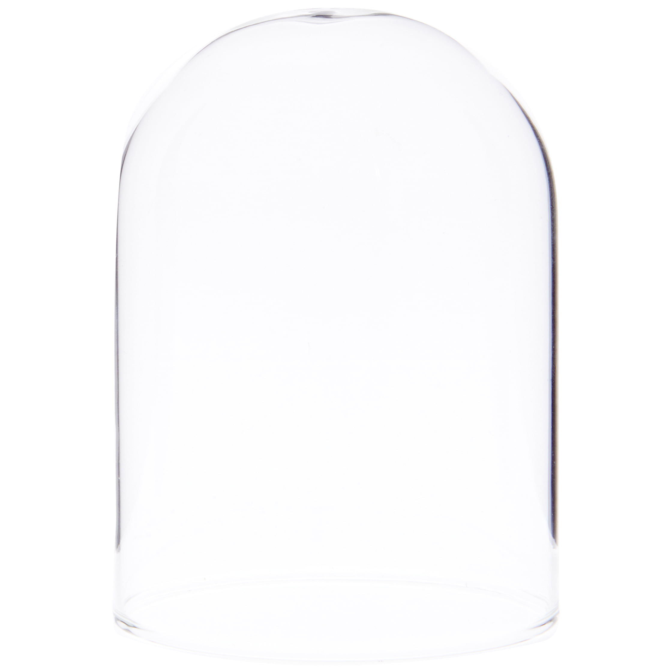 Plymor 5.5" x 5.5" Glass Display Dome Cloche Dark Mahogany Veneer Base 