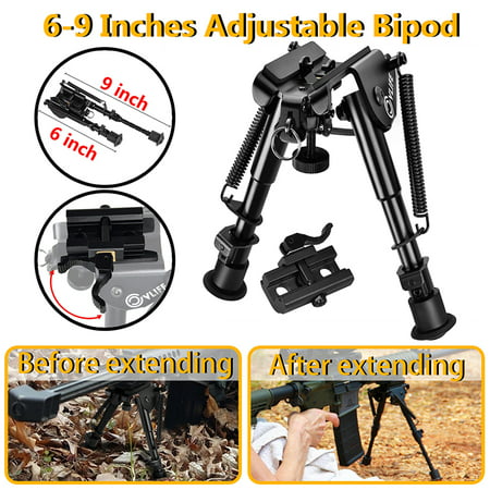CVLIFE 6-9 Inches Rifle Bipod, Quick Release Adapter Included for Hunting, w/ 20mm Picatinny Rail Mount