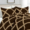 thumbnail image 2 of D.N.G. BEDDINGS 3 Piece Luxury Two Tone Diamond Ruffle Pattern Comforter Set Premium Super Soft, All Season 800 Thread Count, 100% Egyptian Cotton, Super King Size Chocolate-Taupe Color, 2 of 4