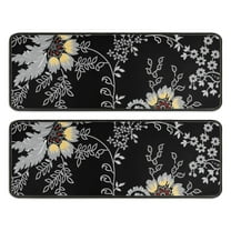 Kitchen Rugs Sets Of 2,Pioneer Flower Floral Print Pattern Anti Fatigue Kitchen Mat Rugs Non Slip Washable,Decorative Kitchen Floor Mats for Kitchen,Sink,Laundry,17"x47" 17"x47"