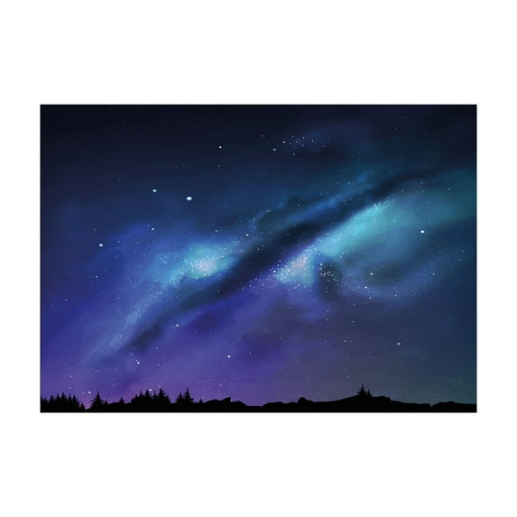Ambesonne Night Jigsaw Puzzle, Milky Way Cosmos Inspired, Heirloom-Quality Fun Activity for Family Durable Cardboard, 1000 pcs, Aqua Dark Blue Black