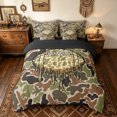 thumbnail image 4 of meiyoeat Camouflage Basketball Twin Bedding for Boys, Dripping Sport Bedding Comforter Set, Green Brown, Black Reversible, 7-Piece, 4 of 6
