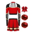 thumbnail image 4 of vastwit Women Cheer Leader Dance Crop Top with Skirt and  Accessories Cheerleading Outfits Red S, 4 of 5