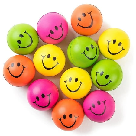 Neliblu Neon Smile Stress Balls for Adults and Kids - Foam Squeeze Balls for Stress Alleviation  Relaxation and Fun - Pack of 12 Happy Face 2.5-Inch Stress Balls - Ideal for Parties  Therapy  and Toy price history on PriceWatchPro
