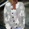 thumbnail image 2 of Xmyrz Fall Jackets For Women 2025 Relaxation Christmas Printed Button Up Cardigan Jacket Long Sleeve Baggy Top Coat Outerwear Jacket, 2 of 4