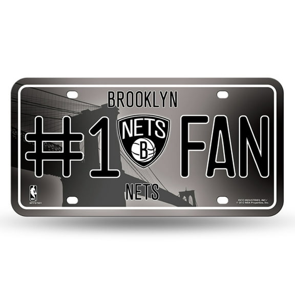 Brooklyn Basketball Nets #1 Fan Metal License Plate Tag  - Number One! Let's Go!!