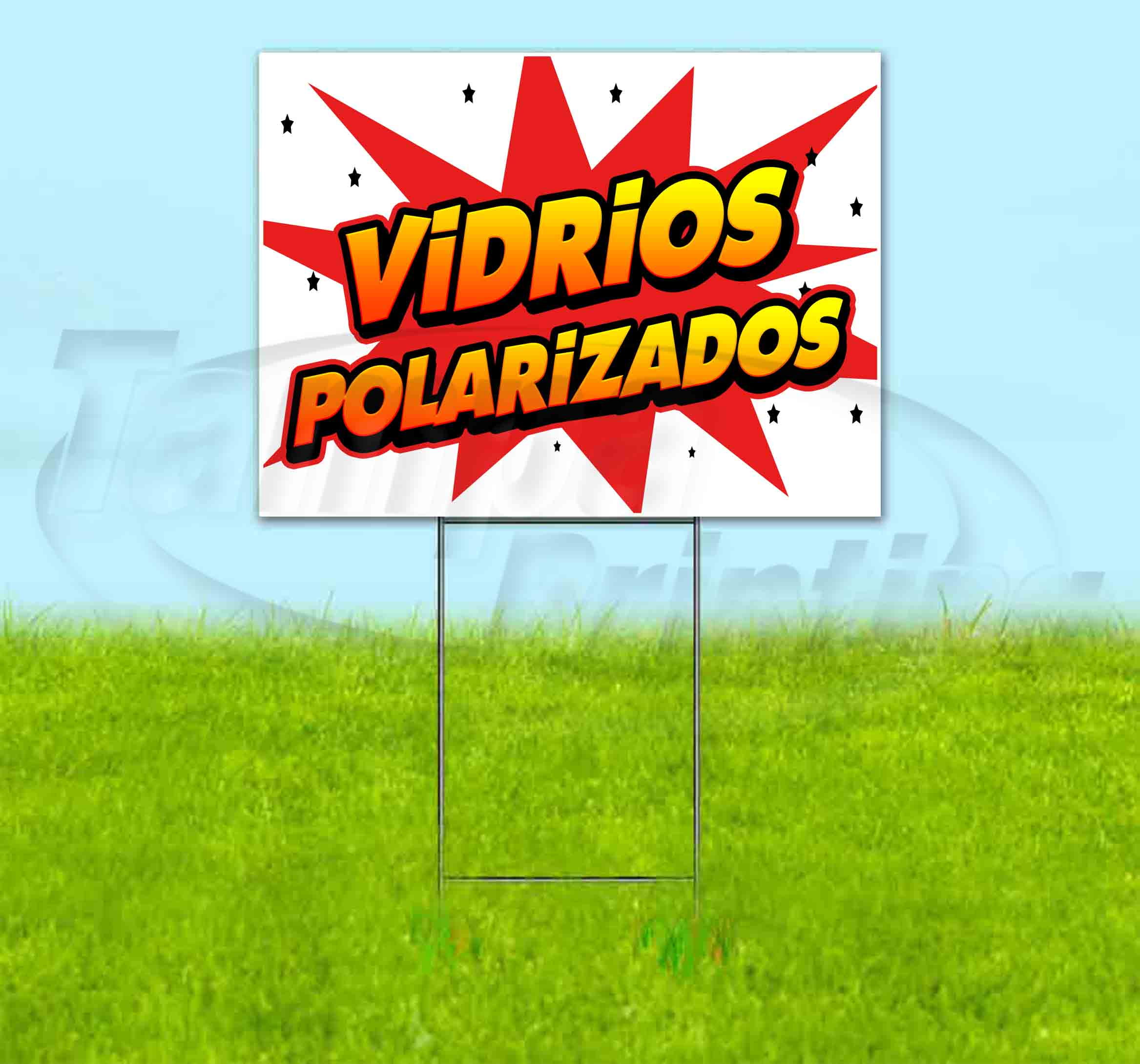 Vidrios x 24") Yard Sign, Includes Metal Step Stake - Walmart.com