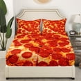 thumbnail image 3 of Erosebridal Pizza Twin Bed Sheets Adults,Realistic Funny Food Sheet Set Room Decor,Pepperoni Sausage Fitted Sheet Novelty Gifts Pizza Top Sheet, 3 of 5