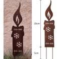 thumbnail image 2 of Flower Pot Candles - Metal Garden Ornament - 20cm - Natural Rust, 2 of 5