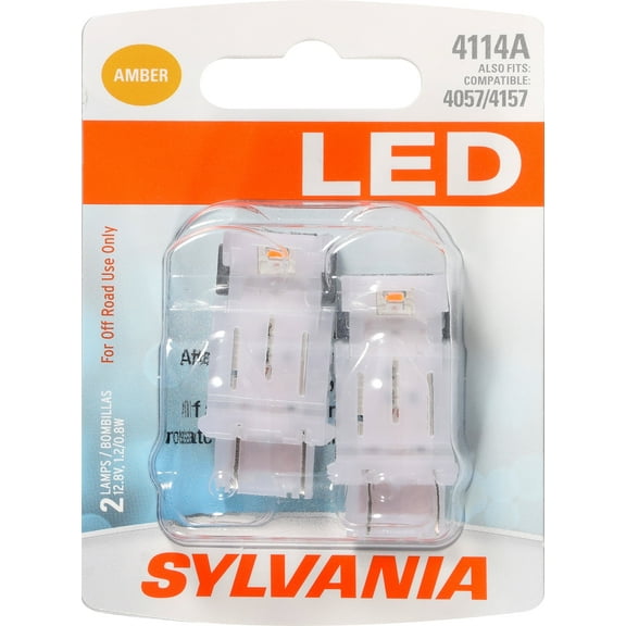 SYLVANIA - 4114 LED Amber Mini Bulb - Bright LED Bulb, Ideal for Park and Turn Lights (Contains 2 Bulbs)