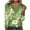 #0077-Green, variant on Uootdi Fall Fashion Must Haves Womens Cross V Neck Button Down Long Sleeve Gift Shirts Floral Printed Tunic Tops Fall Casual Outf