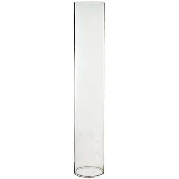 CYS EXCEL 6 Pcs (H:14 Pouces D:2.5 Pouces) Abat-Jour en Verre à Tube Porte-Bougie Ouragan à Bout Ouvert / Choix de Tailles Multiples Couverture de Tube de Cheminée à Flamme Ouverte / Cylindre Sans Fond