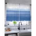 thumbnail image 5 of Sheer Curtains 45 Inch Length 2 Panels Set for Kitchen, Blue White Ombre Semi Sheer Curtains for Windows, Modern Abstract Striped Lines Art Voile Window Treatments Rod Pocket Curtain, 5 of 7