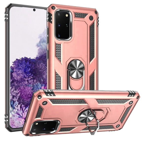 For Samsung Galaxy S20 Plus S20 S11 6.7inch Ring Magnetic Kickstand Hybrid Case Cover - Rose Gold