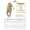 thumbnail image 6 of Agnes Orinda Women's Plus Size 2 Piece Outfit Short Sleeve V Neck Sweatshirt with Sweatpants Joggers Sports Suit 2X Khaki, 6 of 6