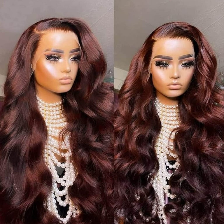 Reddish Brown 13x4 Lace Front Wig Human Hair Loose Body Wave