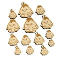 thumbnail image 1 of Cute Sitting Chicken Wood Mini Charms Shapes DIY Craft Jewelry - No Hole - 12mm (26pcs), 1 of 7