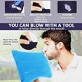 thumbnail image 4 of 2-Pack Compact Air Pillows for Travel & Camping - Inflatable Neck Pillows with Flocked Fabric & Carry Pouch Sky Blue, 4 of 7