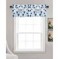 thumbnail image 3 of Blue Floral Spring Kitchen Valances for Windows Farmhouse Linen Window Valance Curtain for Living Room Window Treatment Vintage Botanical Blossom Flower Valance Rod Pocket Topper Drape, 42 x 12 Inch, 3 of 6