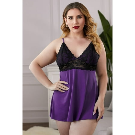 

Lace See-Through Plus Size Chemise