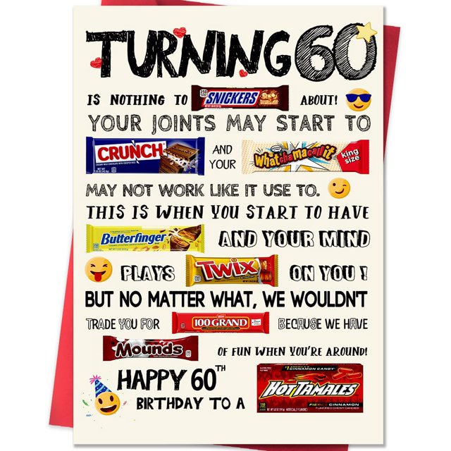 Tarjeta de felicitación ACHICGIRL divertida para 60.º cumpleaños 20 x 13 cm
