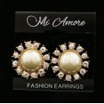 thumbnail image 3 of MiAmore Post-Earrings Gold-Tone/White, 3 of 4