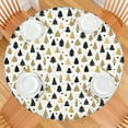 thumbnail image 2 of Gold Christmas Tree Pattern Round Fitted Tablecloth with Elastic Edge,Dining Table Cover Waterproof,Outdoor Round Tablecloth for Camping,Dining,Indoor and Outdoor, 2 of 7