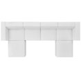 thumbnail image 3 of Sectional Sofa Set, Faux Vegan Leather, White, Modern Contemporary Urban Design, Living Lounge Room Hotel Lobby Hospitality, 3 of 10
