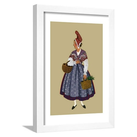 Dieppe Woman in Working Costume Framed Print Wall Art By Elizabeth Whitney