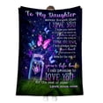 thumbnail image 1 of LHSHID To My Daughter Gifts from Mom Birthday Anniversary Graduation To My Daughter Gifts from Mom Fleece Blanket 60x80in, 1 of 5
