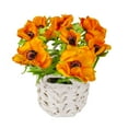 thumbnail image 2 of 10 in. Orange Anemone Flower Bouquet in White Basket, 2 of 4